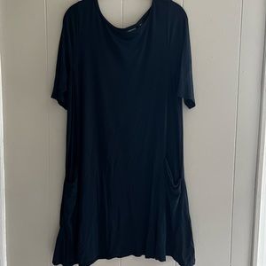 Jones and co large navy blue cotton dress with pockets